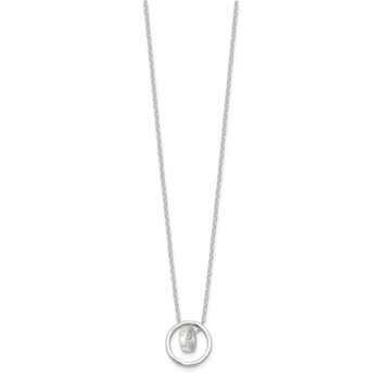 Sterling Silver E-Coating Double Circle 16in w/2in ext Necklace — alternate view