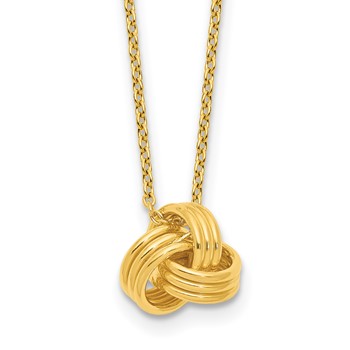 Affordable Expressions Sterling Silver Gold-tone Love Knot 16 Inch Necklace with 2 inch extension