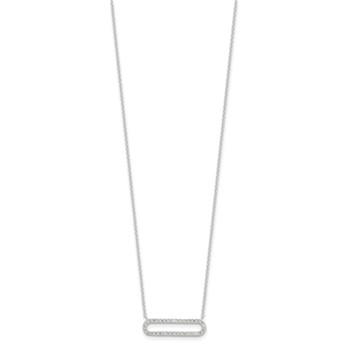Sterling Silver E-coated CZ 18.25in w/2in ext Necklace — alternate view