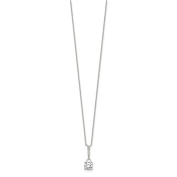 Sterling Silver E-coated CZ 17.75in Necklace — alternate view