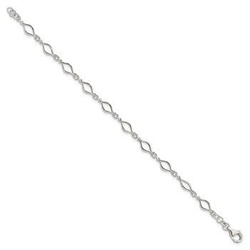 Sterling Silver 5mm Fancy Link Bracelet — alternate view