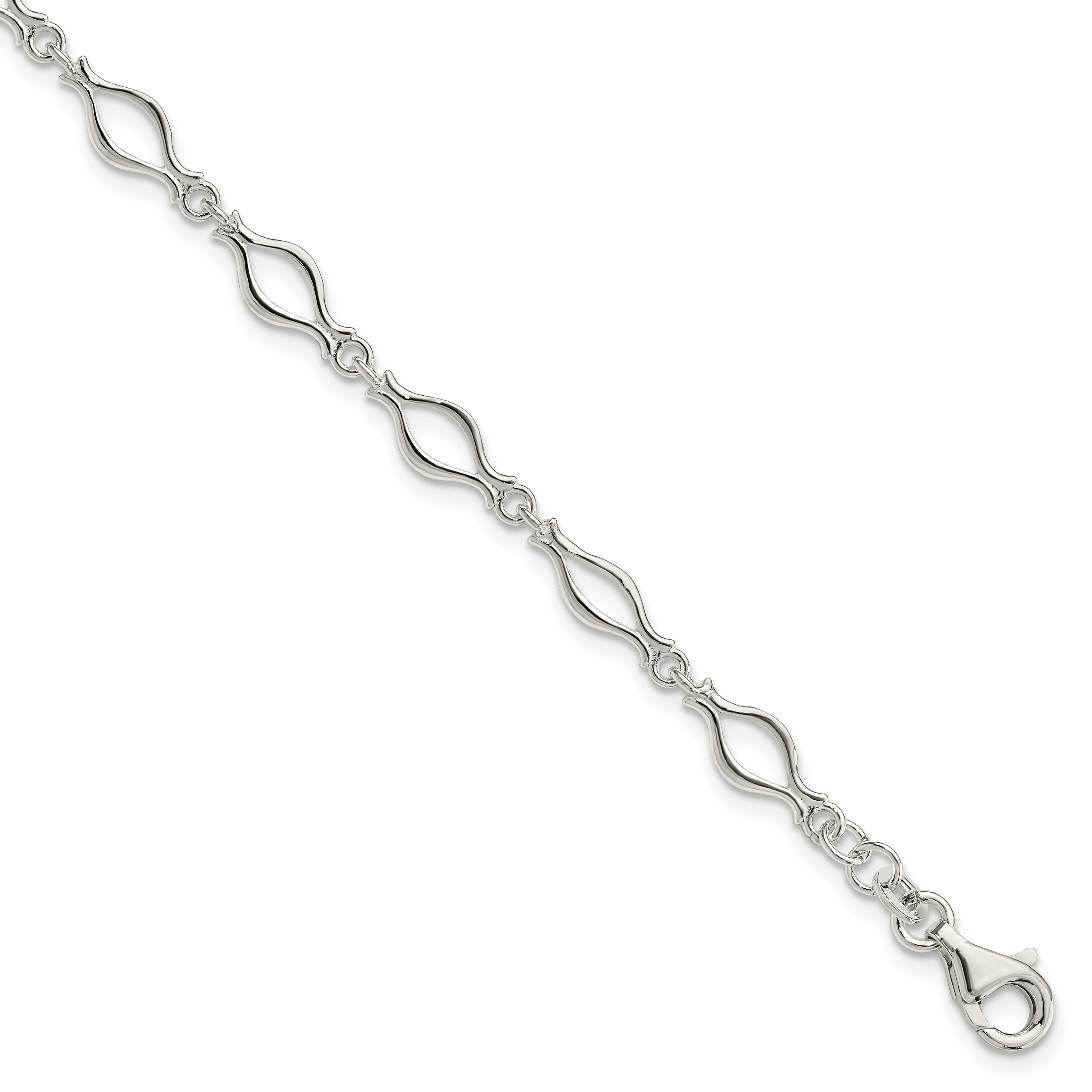 Sterling Silver 5mm Fancy Link 7.25 inch Bracelet