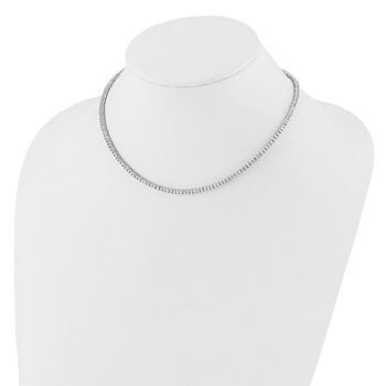 Sterling Silver Rhodium-plated 2mm CZ 16in Tennis Necklace — alternate view