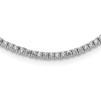 Sterling Silver Rhodium-plated 2mm CZ 16in Tennis Necklace