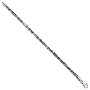 Sterling Silver Antiqued 4.4mm Milano / Figarope Mens 8 inch Bracelet — alternate view