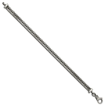 Sterling Silver Antiqued 5.5mm Franco Link Mens 8 inch Bracelet — alternate view