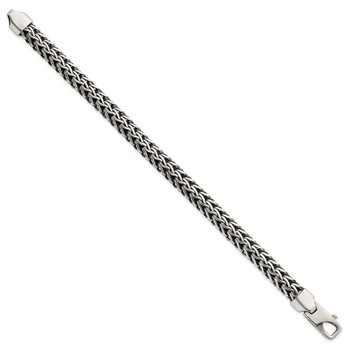 Sterling Silver Antiqued Polished 8.25mm Fancy Chain 7.75 inch Bracelet — alternate view