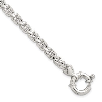 Sterling Silver Polished 5.65mm Fancy Link 7.5 Inch Bracelet