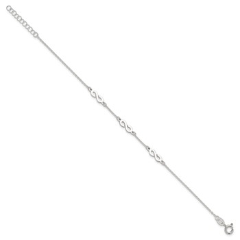Sterling Silver Polished Infinity 7 inch with 1 inch Extension Bracelet — alternate view