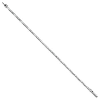 Sterling Silver Rhodium-plated Polished 2.5mm CZ 7.5 inch Tennis Bracelet — alternate view