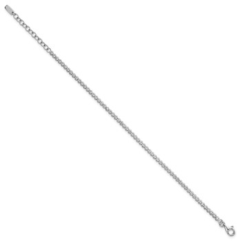 Sterling Silver Rhodium-plated Polished 2.5mm CZ 6.25 inch with 1.25 inch Extender Tennis Bracelet — alternate view