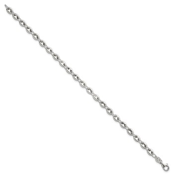 Sterling Silver Polished 4.8mm Puffed Mariner/Anchor Link 7.5 Inch Bracelet — alternate view