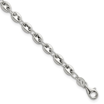 Sterling Silver Polished 4.8mm Puffed Mariner/Anchor Link 7.5 Inch Bracelet