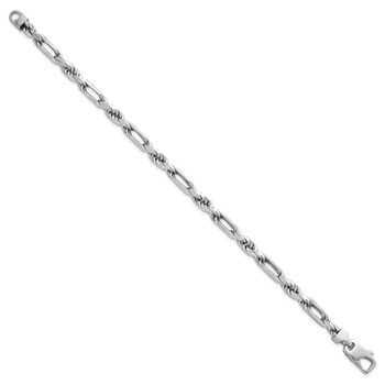 Sterling Silver Rhodium-plated Polished 5.5mm Figaro Rope Chain 8 inch Bracelet — alternate view