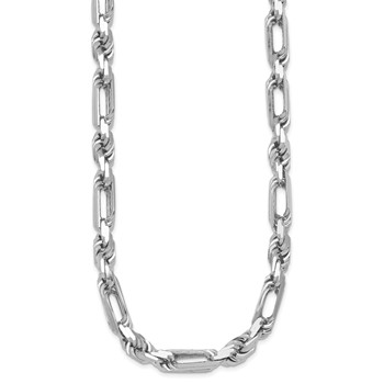 Sterling Silver Rhodium-plated Polished 8.00mm Figaro Rope Chain 20 inch Necklace — alternate view