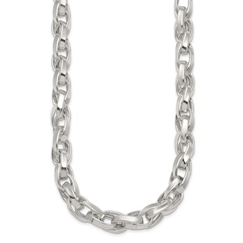 Sterling Silver Polished Double Twisted Link 18 inch Necklace — alternate view