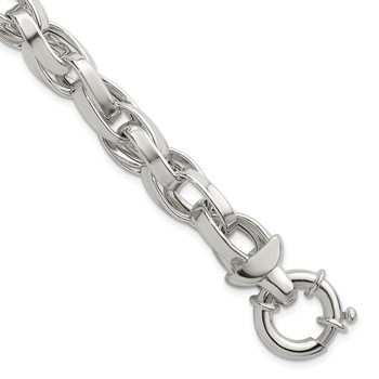 Sterling Silver Polished Double Twisted Link 7.75 inch Bracelet