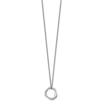 Sterling Silver Rhodium-plated Polished 16 inch with 2 inch extender Abstract Necklace — alternate view