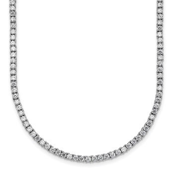 Sterling Silver Rhodium-plated CZ 18 inch Tennis Necklace