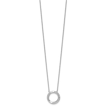 Sterling Silver Rhodium-plated Polished Twisted CZ Circle 17.75 inch Necklace — alternate view