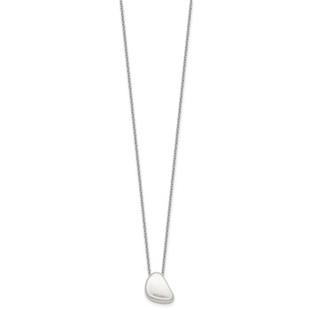 Sterling Silver Polished Pebble 16 Inch with 2 Inch Extension Necklace — alternate view
