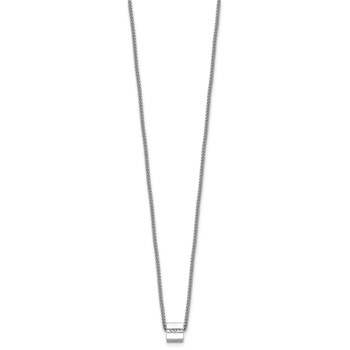 Sterling Silver Rhodium-plated Polished Fancy CZ Cube 16 Inch with 2 Inch Extension Necklace — alternate view