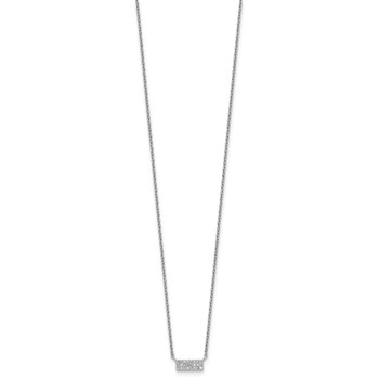 Sterling Silver Rhodium-plated Polished CZ Bar 17.5 Inch Necklace — alternate view