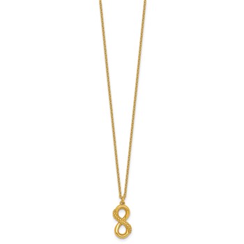 Affordable Expressions Sterling Silver Gold-tone Polished and Textured Infinity16 Inch Necklace — alternate view