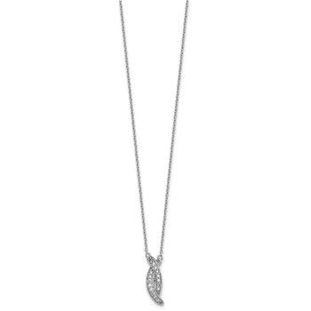 Sterling Silver Rhodium-plated Polished Fancy CZ -X- 16 Inch with 1.25 Inch Extension Necklace — alternate view