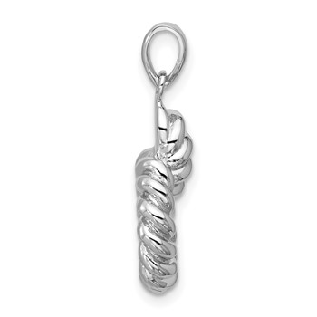 Sterling Silver Rhodium-plated Polished Twisted Circle Pendant — alternate view