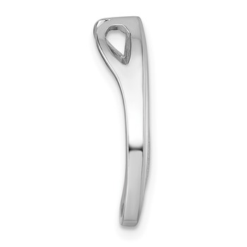 Sterling Silver Rhodium-plated Scratch Finish Fancy Abstract Chain Slide Pendant — alternate view