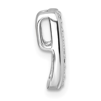 Sterling Silver Rhodium-plated Polished White CZ Chain Slide Pendant — alternate view