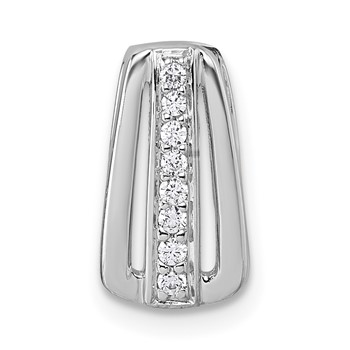 Sterling Silver Rhodium-plated Polished White CZ Chain Slide Pendant
