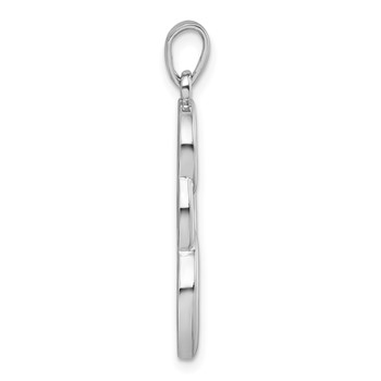 Sterling Silver Rhodium-plated Polished Triple Circle Pendant — alternate view