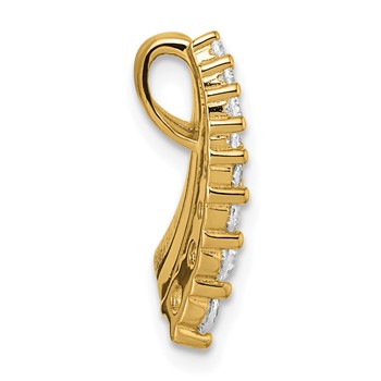 Sterling Silver Gold-tone Black Enamel and CZ Chain Slide Pendant — alternate view