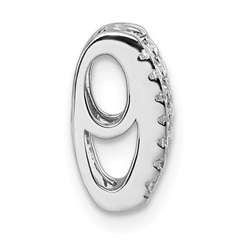 Sterling Silver Rhodium-plated Pave CZ Rectangle Chain Slide Pendant — alternate view