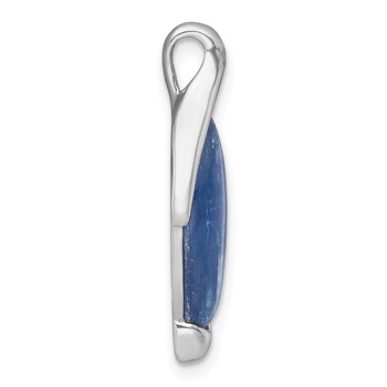 Sterling Silver Rhodium-plated Polished Fancy Marquise Kyanite Cabochon Chain Slide Pendant — alternate view