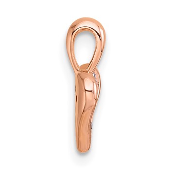Sterling Silver Rhodium-plated and Rose Gold-plated CZ Heart Pendant — alternate view