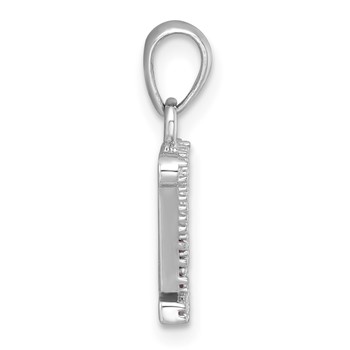 Sterling Silver Rhodium-plated Polished Rainbow Nano Crystals Crown Pendant — alternate view