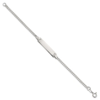 Sterling Silver Polished Curb Link Childrens 6.25 Inch ID Bracelet — alternate view
