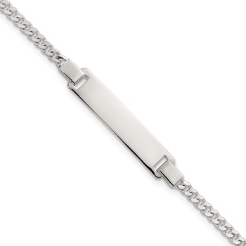 Sterling Silver Polished Curb Link Childrens 6.25 Inch ID Bracelet