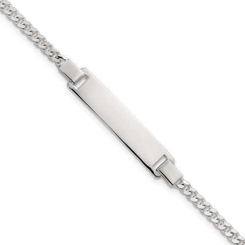 Sterling Silver Polished Curb Link Children's 6.25 Inch ID Bracelet