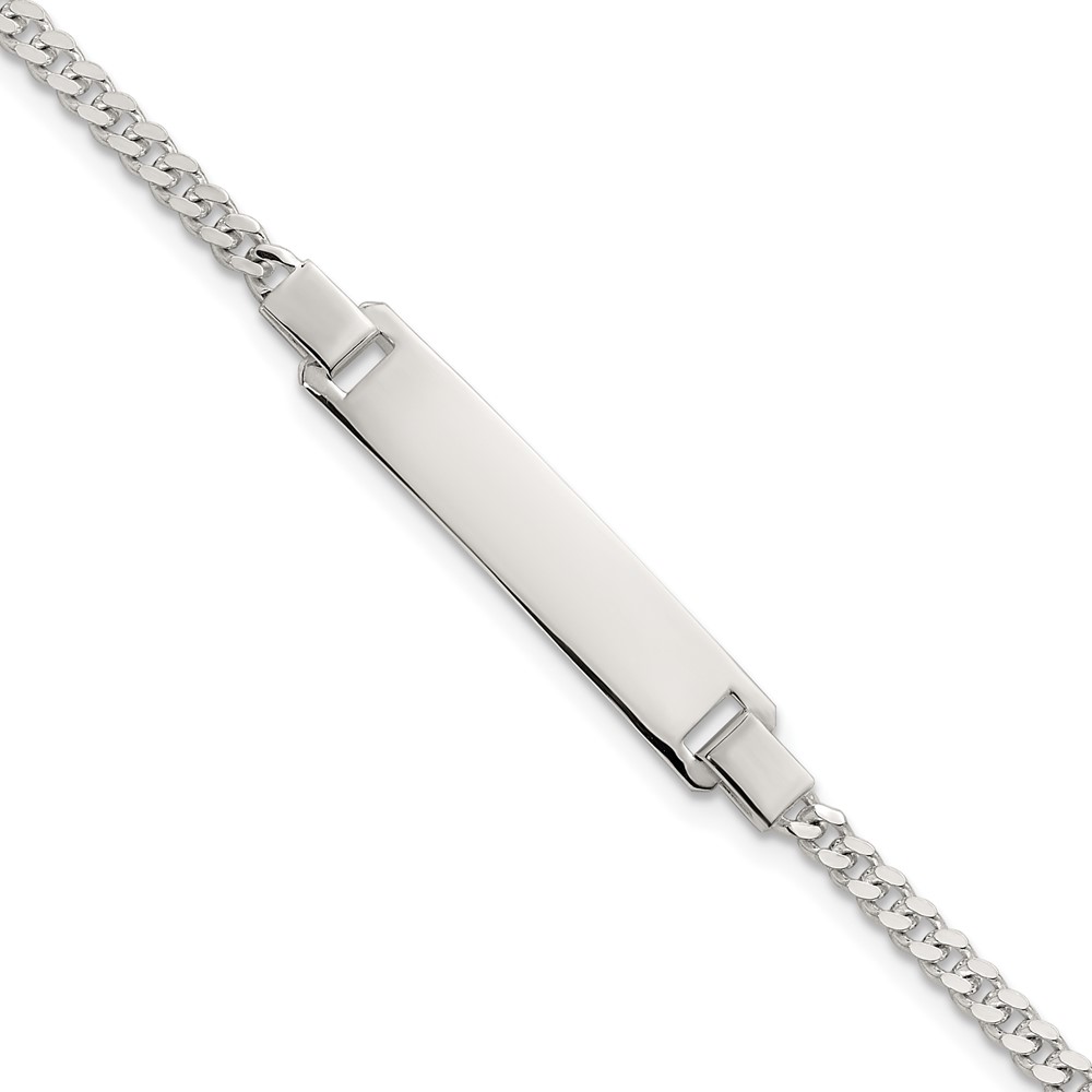 Sterling Silver Polished Curb Link Children's 6.25 Inch ID Bracelet