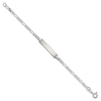 Sterling Silver Polished Figaro Link Childrens 6 Inch ID Bracelet — alternate view
