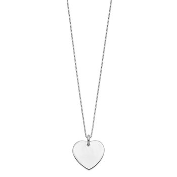 Sterling Silver Engraveable Heart on Box Chain 18 inch Necklace — alternate view