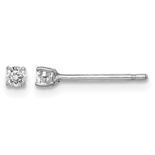Sterling Silver Rhodium-plated Madi K 2.5mm Round CZ Stud Earrings