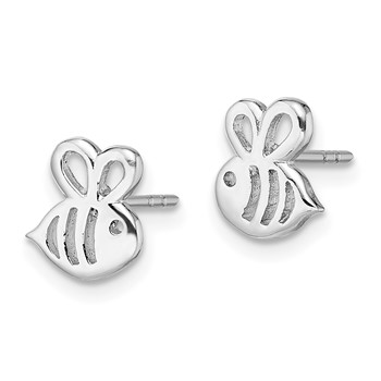 Sterling Silver Madi K RH-plated Bumblebee Children's Post Earrings — alternate view