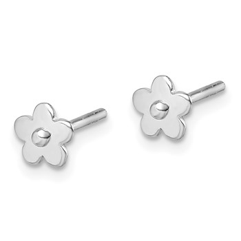 Sterling Silver Madi K RH-plated Flower Children's Post Earrings — alternate view