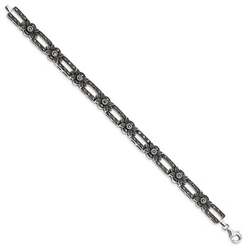 Sterling Silver Rhodium-plated Marcasite Bracelet — alternate view