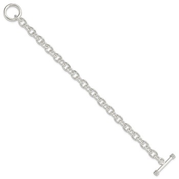 Sterling Silver 7.75inch Polished Fancy Link Toggle Bracelet — alternate view